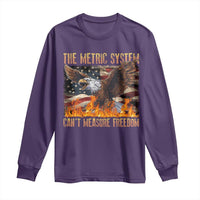 Funny The Metric System Can't Measure Freedom Long Sleeve Shirt 4th of July Fire Eagle USA Flag Meme - Wonder Print Shop