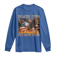 Funny The Metric System Can't Measure Freedom Long Sleeve Shirt 4th of July Fire Eagle USA Flag Meme - Wonder Print Shop