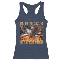 Funny The Metric System Can't Measure Freedom Racerback Tank Top 4th of July Fire Eagle USA Flag Meme - Wonder Print Shop
