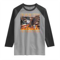 Funny The Metric System Can't Measure Freedom Raglan Shirt 4th of July Fire Eagle USA Flag Meme - Wonder Print Shop