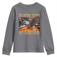 Funny The Metric System Can't Measure Freedom Youth Sweatshirt 4th of July Fire Eagle USA Flag Meme - Wonder Print Shop