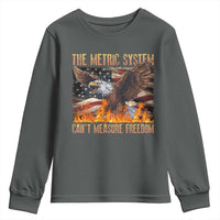 Funny The Metric System Can't Measure Freedom Youth Sweatshirt 4th of July Fire Eagle USA Flag Meme - Wonder Print Shop