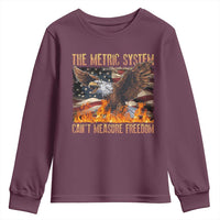 Funny The Metric System Can't Measure Freedom Youth Sweatshirt 4th of July Fire Eagle USA Flag Meme - Wonder Print Shop