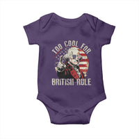 Funny Too Cool For British Rule Baby Onesie George Washington USA American Flag 4th of July - Wonder Print Shop