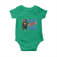 Funny Red White And Feral Baby Onesie Raccoon 4th of July Patriotic - Wonder Print Shop