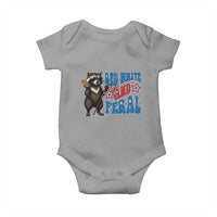 Funny Red White And Feral Baby Onesie Raccoon 4th of July Patriotic - Wonder Print Shop