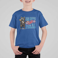Funny Red White And Feral T Shirt For Kid Raccoon 4th of July Patriotic - Wonder Print Shop