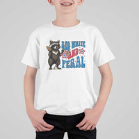 Funny Red White And Feral T Shirt For Kid Raccoon 4th of July Patriotic - Wonder Print Shop