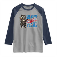 Funny Red White And Feral Raglan Shirt Raccoon 4th of July Patriotic - Wonder Print Shop