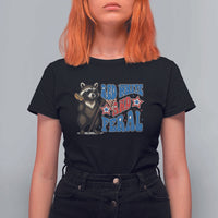 Funny Red White And Feral T Shirt For Women Raccoon 4th of July Patriotic - Wonder Print Shop