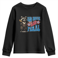 Funny Red White And Feral Youth Sweatshirt Raccoon 4th of July Patriotic - Wonder Print Shop