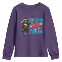 Funny Red White And Feral Youth Sweatshirt Raccoon 4th of July Patriotic - Wonder Print Shop