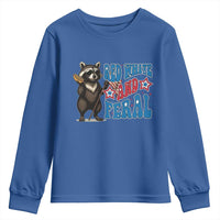 Funny Red White And Feral Youth Sweatshirt Raccoon 4th of July Patriotic - Wonder Print Shop