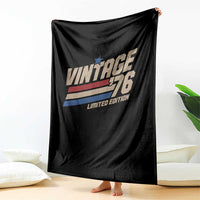 50th Birthday Throw Blanket Vintage 1976 50 Years Old Birthday USA Stripes