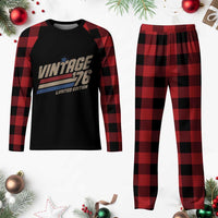 50th Birthday Plaid Pajama Set Vintage 1976 50 Years Old Birthday USA Stripes