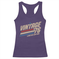50th Birthday Racerback Tank Top Vintage 1976 50 Years Old Birthday USA Stripes