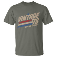 50th Birthday T Shirt Vintage 1976 50 Years Old Birthday USA Stripes