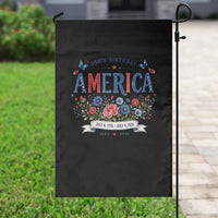 Floral 250th Birthday of America 250 Years USA Patriotic Garden Flag