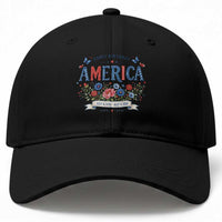 Floral 250th Birthday of America 250 Years USA Patriotic Baseball Cap
