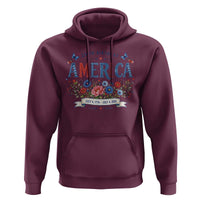 Floral 250th Birthday of America 250 Years USA Patriotic Hoodie