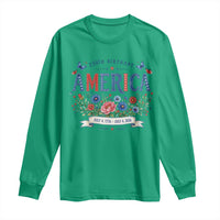 Floral 250th Birthday of America 250 Years USA Patriotic Long Sleeve Shirt