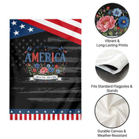 Floral 250th Birthday of America 250 Years USA Patriotic Garden Flag