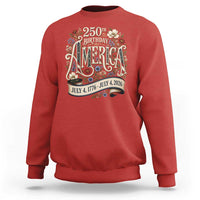 Floral America 250th Birthday Sweatshirt 4th of July America 250 Years Retro