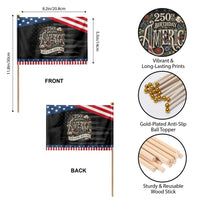 Floral America 250th Birthday Patriotic Handheld Flag 4th of July America 250 Years Retro