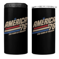 250th Anniversary USA America 76 4 in 1 Can Cooler Tumbler 250 Years Of Freedom 1776 2026 Retro
