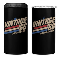 60th Birthday 4 in 1 Can Cooler Tumbler Vintage 1966 60 Years Old Birthday USA Stripes