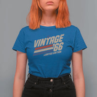60th Birthday T Shirt For Women Vintage 1966 60 Years Old Birthday USA Stripes