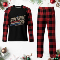 40th Birthday Plaid Pajama Set Vintage 1986 40 Years Old Birthday USA Stripes