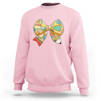 Funny Back To School Sweatshirt Cute Coquettes School Supplies Bow First Day - Wonder Print Shop