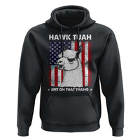 Funny Llama Hoodie Hawk Tuah Spit On That Thang American Flag - Wonder Print Shop