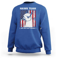 Funny Llama Sweatshirt Hawk Tuah Spit On That Thang American Flag - Wonder Print Shop