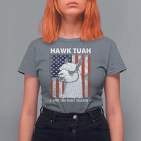 Funny Llama T Shirt For Women Hawk Tuah Spit On That Thang American Flag - Wonder Print Shop