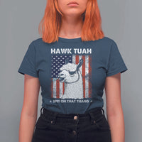 Funny Llama T Shirt For Women Hawk Tuah Spit On That Thang American Flag - Wonder Print Shop