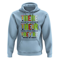 English Teacher Hoodie There Their They're Funny Grammar Lessons - Wonder Print Shop
