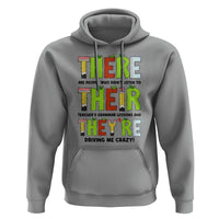 English Teacher Hoodie There Their They're Funny Grammar Lessons - Wonder Print Shop