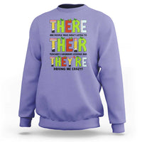 English Teacher Sweatshirt There Their They're Funny Grammar Lessons - Wonder Print Shop