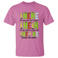 English Teacher T Shirt There Their They're Funny Grammar Lessons - Wonder Print Shop