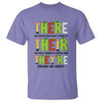 English Teacher T Shirt There Their They're Funny Grammar Lessons - Wonder Print Shop