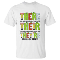 English Teacher T Shirt There Their They're Funny Grammar Lessons - Wonder Print Shop