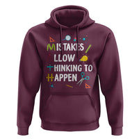 Math Teacher Hoodie Mistakes Allow Thinking To Happen Vintage Mathematical - Wonder Print Shop