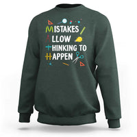 Math Teacher Sweatshirt Mistakes Allow Thinking To Happen Vintage Mathematical - Wonder Print Shop
