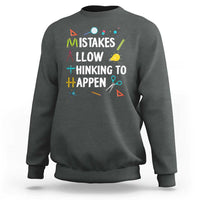 Math Teacher Sweatshirt Mistakes Allow Thinking To Happen Vintage Mathematical - Wonder Print Shop