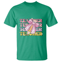 Teacher T Shirt Groovy Pencil Pink Bow Back To School - Wonder Print Shop