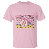 Teacher T Shirt Groovy Pencil Pink Bow Back To School - Wonder Print Shop