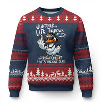 Funny Whatever Life Throws At You Duck And Let It Hit Someone Else Ugly Christmas Sweater - Wonder Print Shop