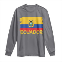 Ecuadorian Heritage Brushstroke Ecuador Flag Graphic Long Sleeve Shirt